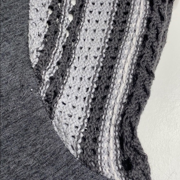 Free People Gray crochet back Cropped top M - Picture 6 of 8